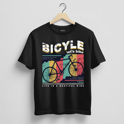 Bicycle Printed Round Neck Tshirt