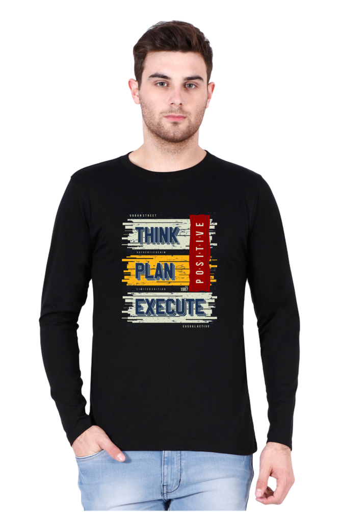 Mens Graphic Printed Full Sleeves Classic T-Shirt