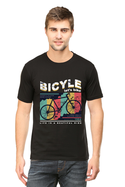 Bicycle Printed Round Neck Tshirt