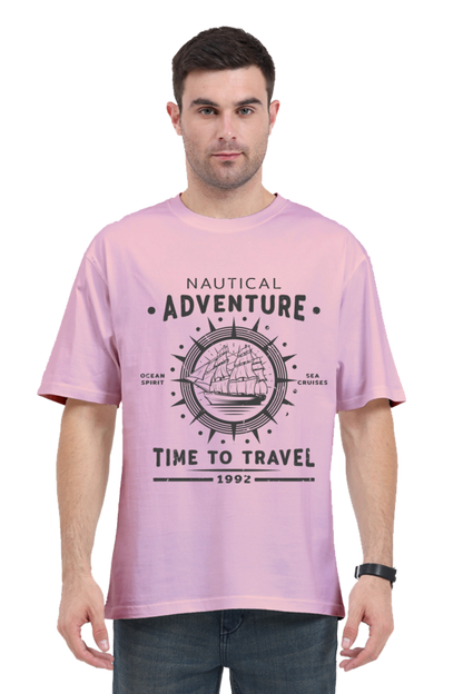 Mens Printed Time To Travel Oversized T-Shirt