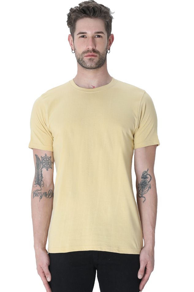 CrayLyf Mens Solid Roundneck T-Shirts