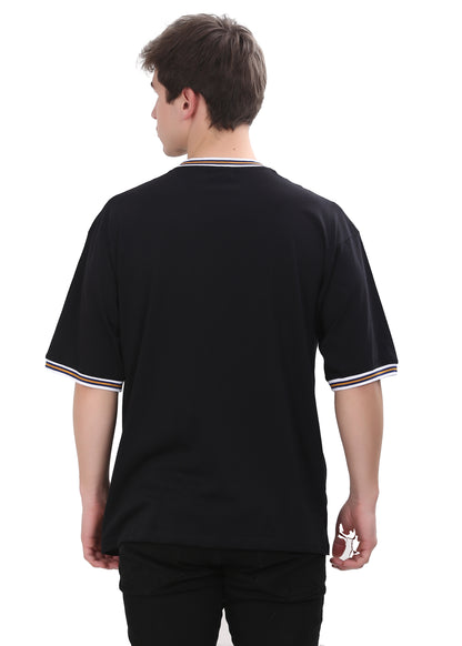 Mens Printed Oversize Black T-Shirt